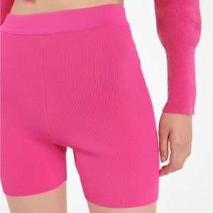 Jacquemus Pink Knit Ribbed Biker Short